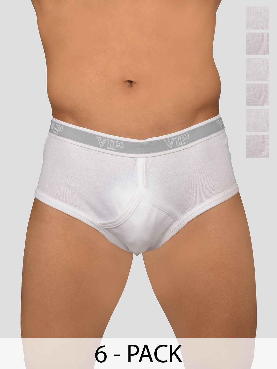VIP Pack Of  6 Pure Cotton Briefs - VP-MI-BF-SIGNR-1P-IN-PO6-95