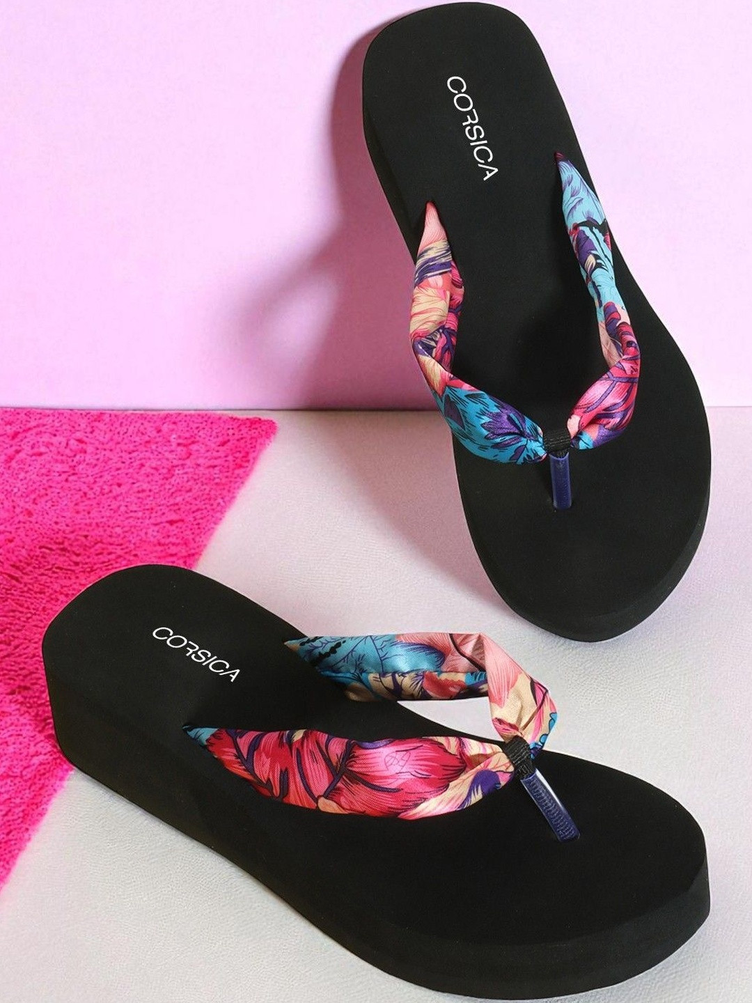 CORSICA Women Black Doctor Ortho Pain Relief Wedge Heels