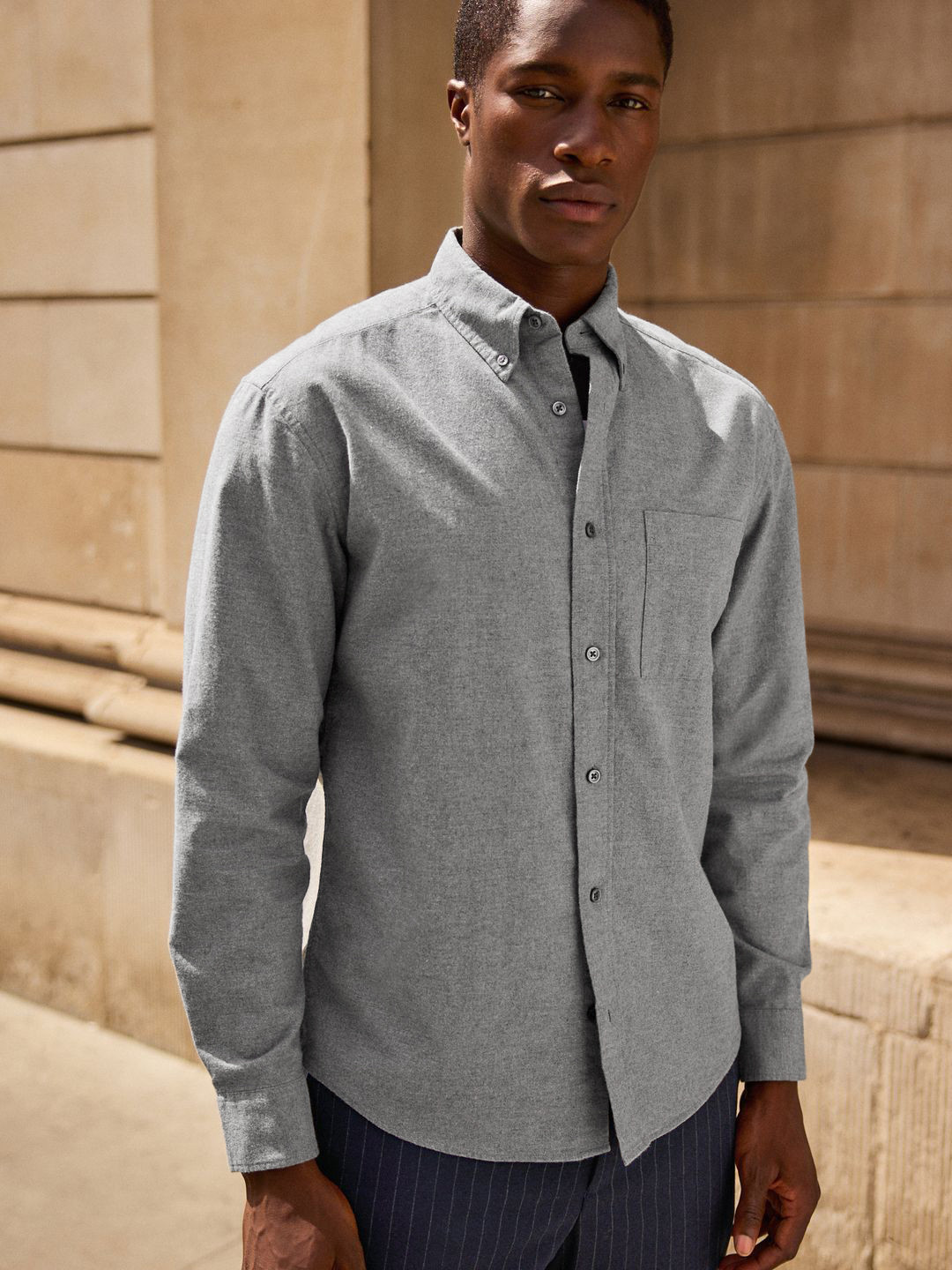 NEXT Button-Down Collar Pure Cotton Regular Fit Casual Shirt