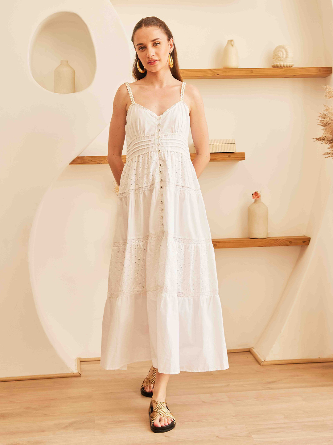 House of Sal White Elena Maxi Dress