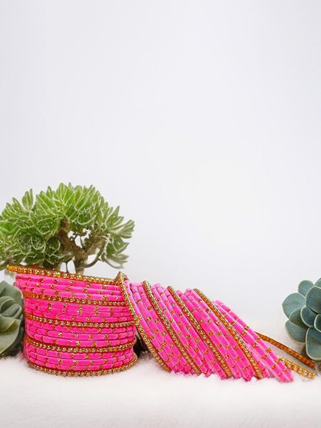 JAMS Set Of 34 Artificial Stones Studded Bangles