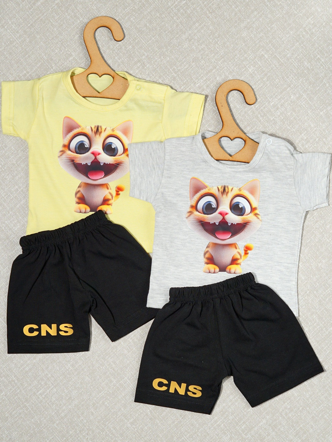 CRAZE N STITCH Boys Pack Of 2 Round Neck Pure Cotton Casual Clothing Set