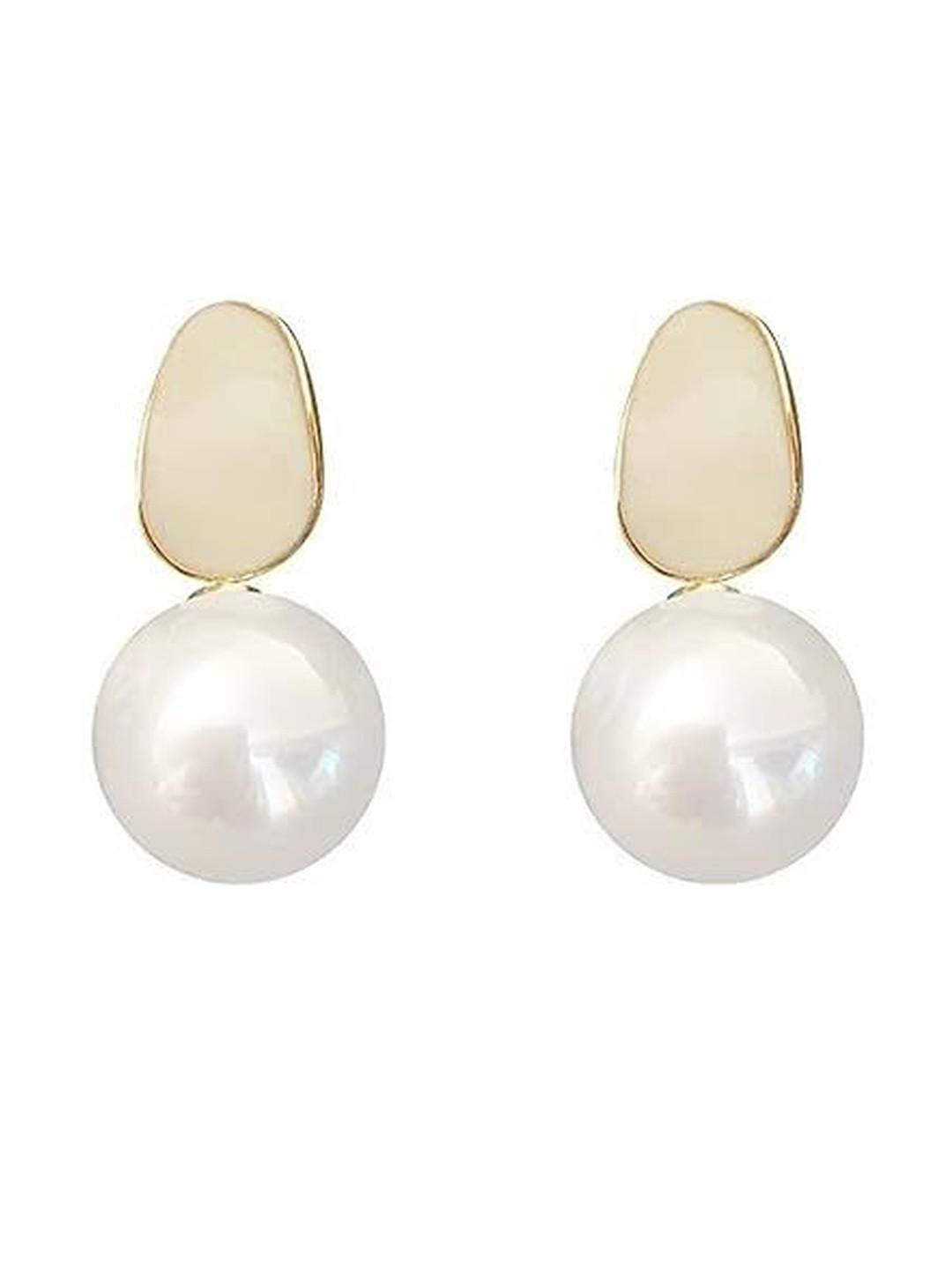 Inara Robes Women Gold Plating Pearl Stud Earrings