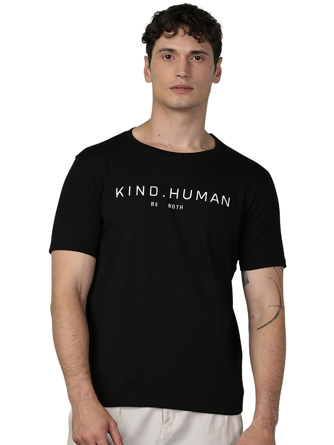 Y.O.U Men Bio Finish Typography Printed Round Neck Cotton T-shirt