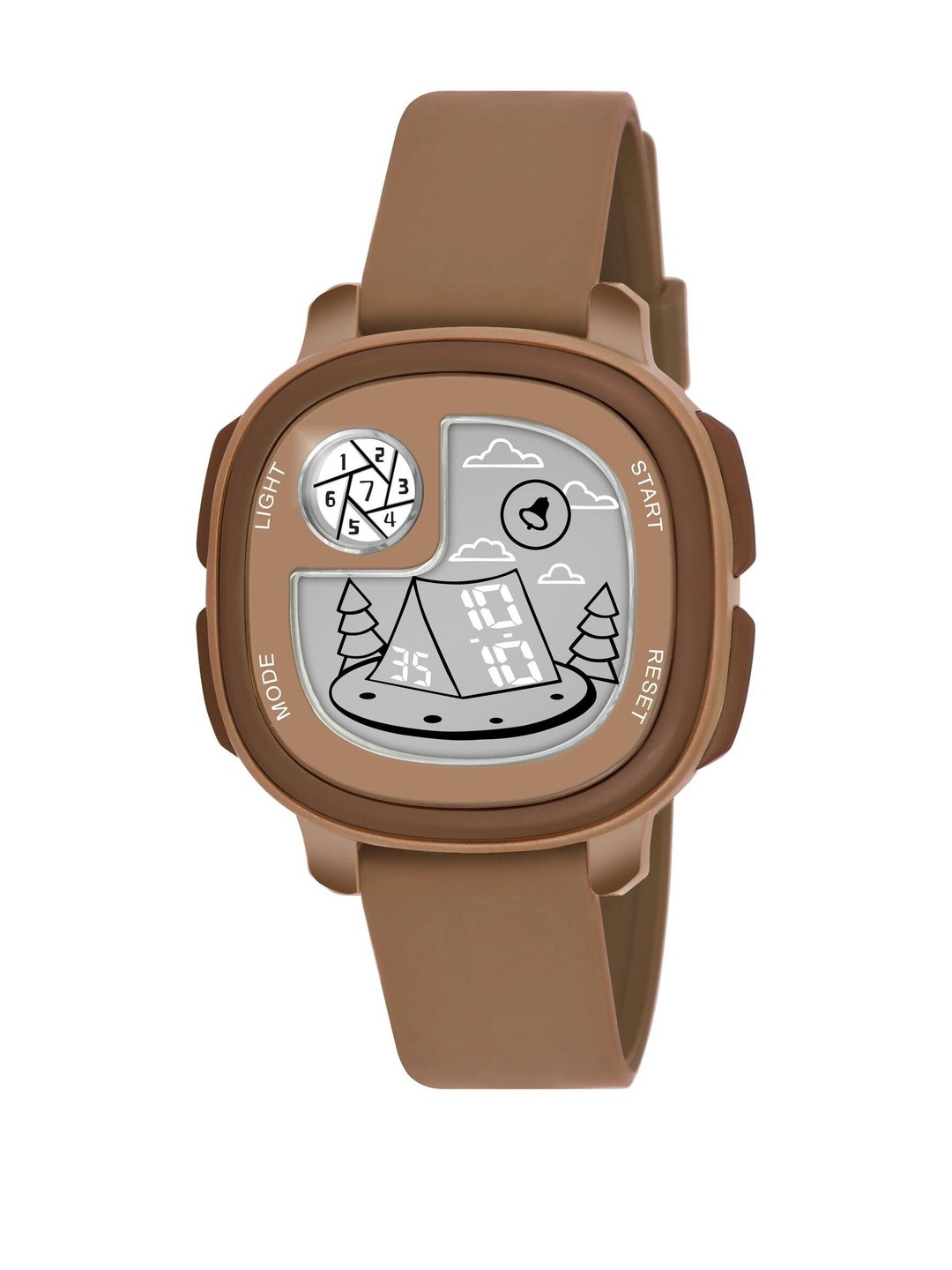 Otage  Kids Patterned Dial & Regular Straps Digital Multi Function Watch Home Brown1