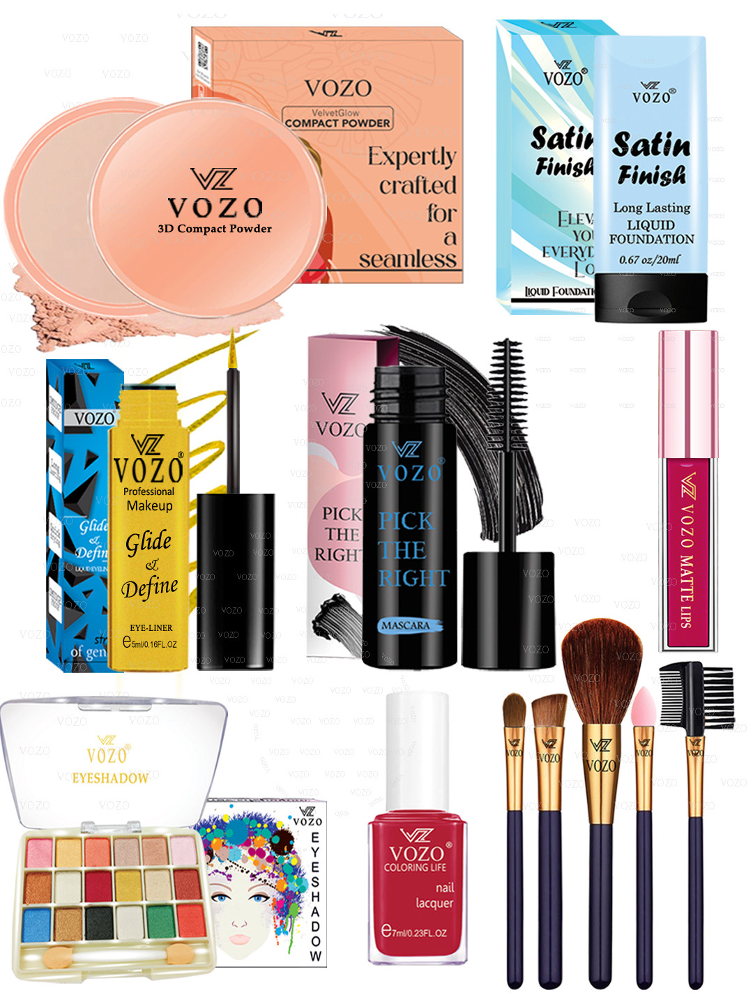 VOZO Everyday Elegance Set Of 12 Makeup Essentials