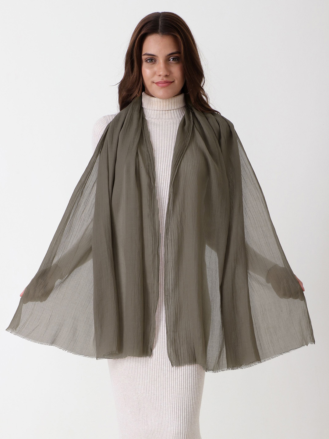 Beau Design Fringed Pure Cotton Stole