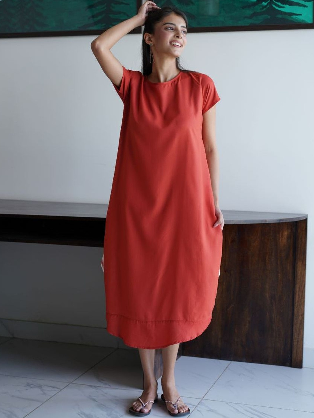 The Quince Life Women Fintastic Coral Knot A-Line Midi Dress