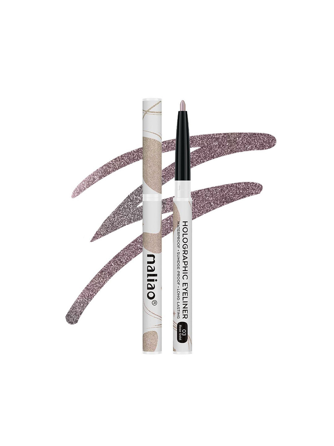 Maliao Holographic Waterproof Eyeliner With Multichrome Effect - 0.4 g - Rose Gold