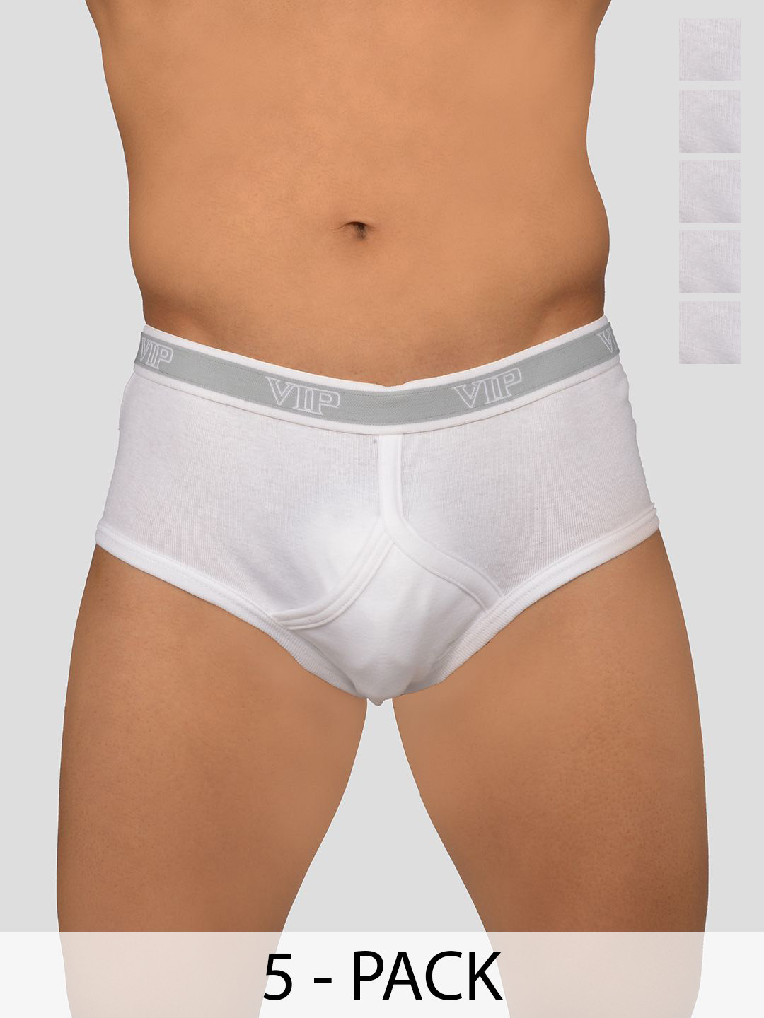 VIP Pack Of 5 Pure Cotton Briefs VP-MI-BF-SIGNR-1P-IN-PO5-80