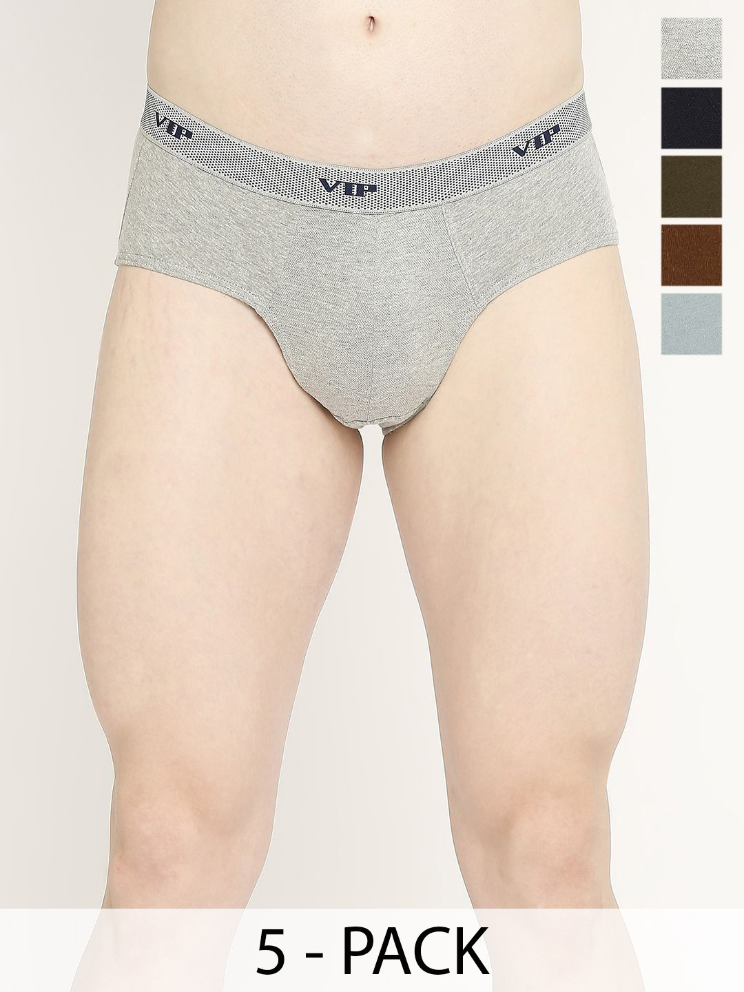 VIP Pack Of 5 Pure Cotton Briefs - VP-MI-BF-FRESH-1P-IN-PO3-95