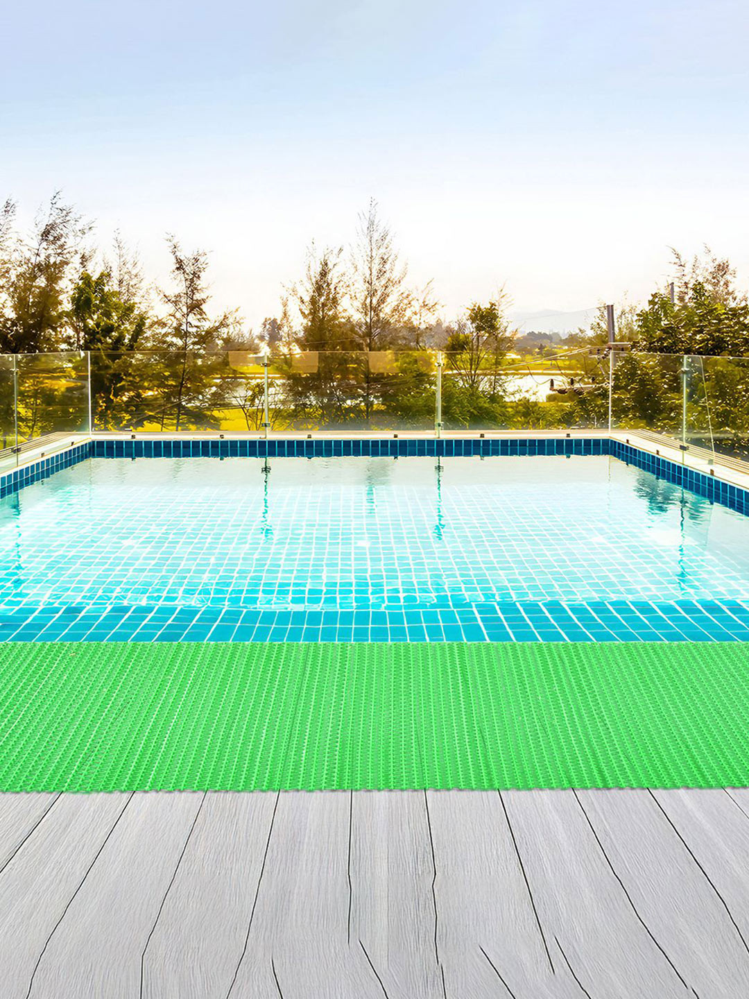 Kuber Industries Green 110-GSM Waterproof Long-Lasting Anti-Slip Bath Mat