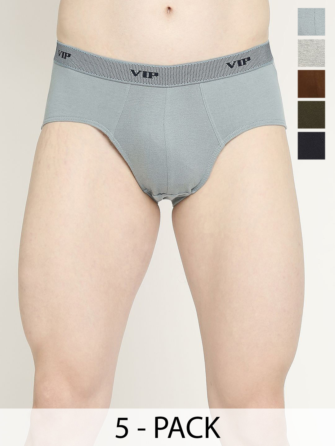 VIP Pack Of 5 Pure Cotton Briefs VP-MI-BF-FRESH-1P-IN-PO4-95