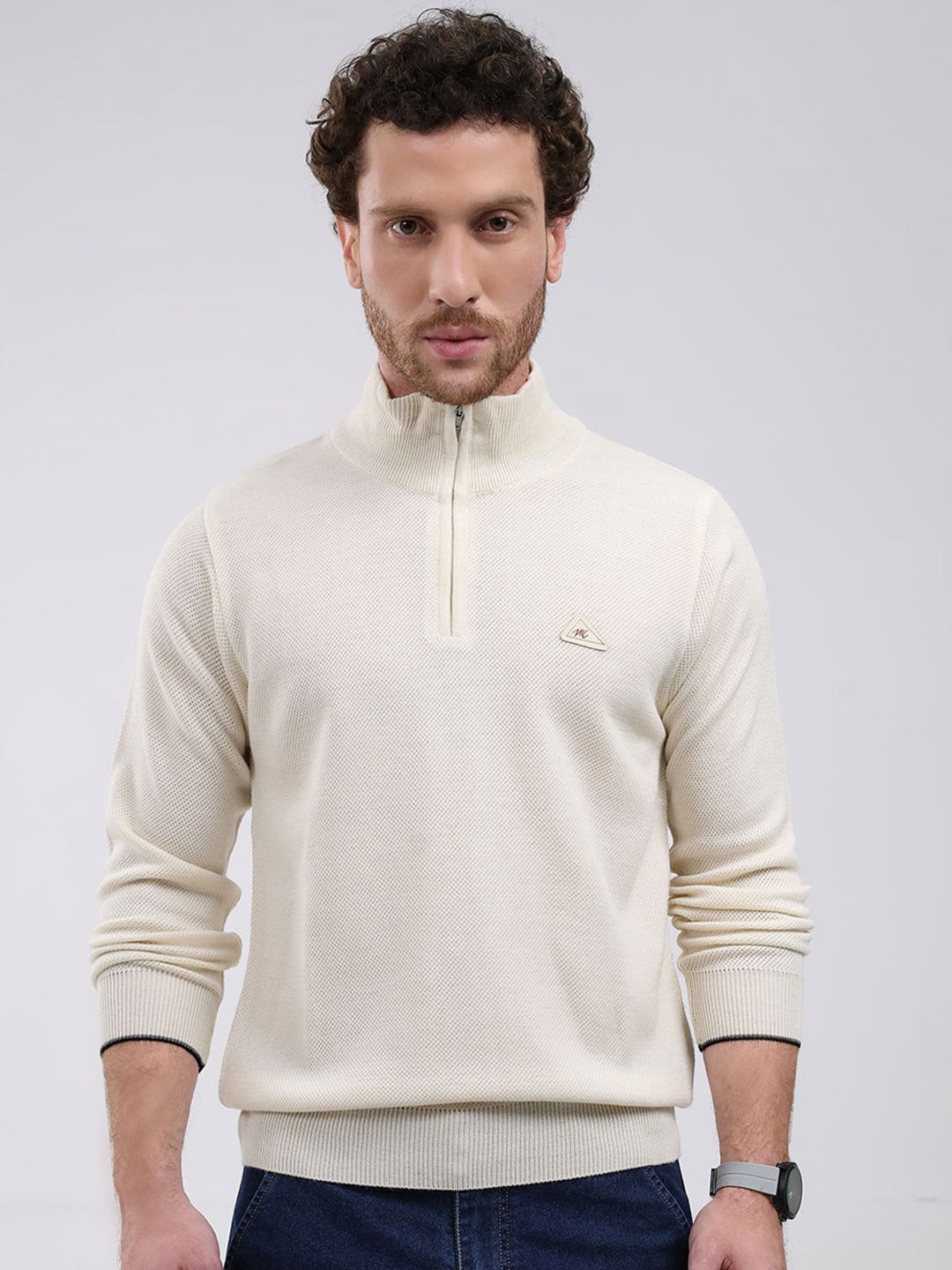 Monte Carlo Woollen Mock Collar Cardigan