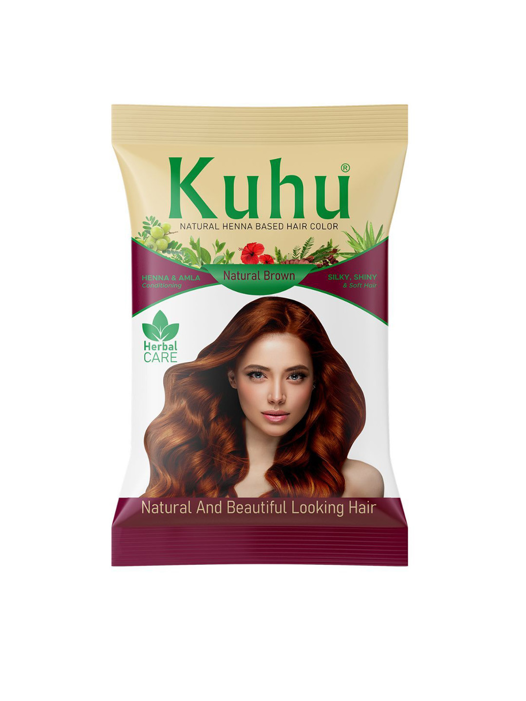 Kuhu Set Of 10 Henna Hair Color - 15 g Each - Natural Brown