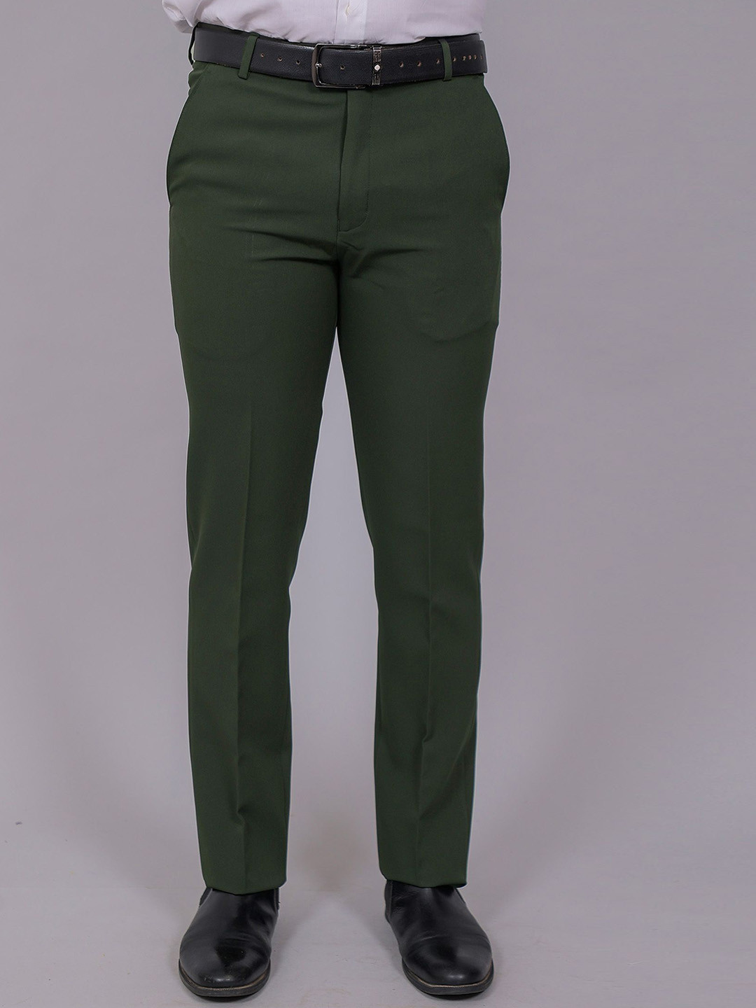 BLUEBIRD Men Smart Mid-Rise Regular Fit Flat-Front Formal Trousers