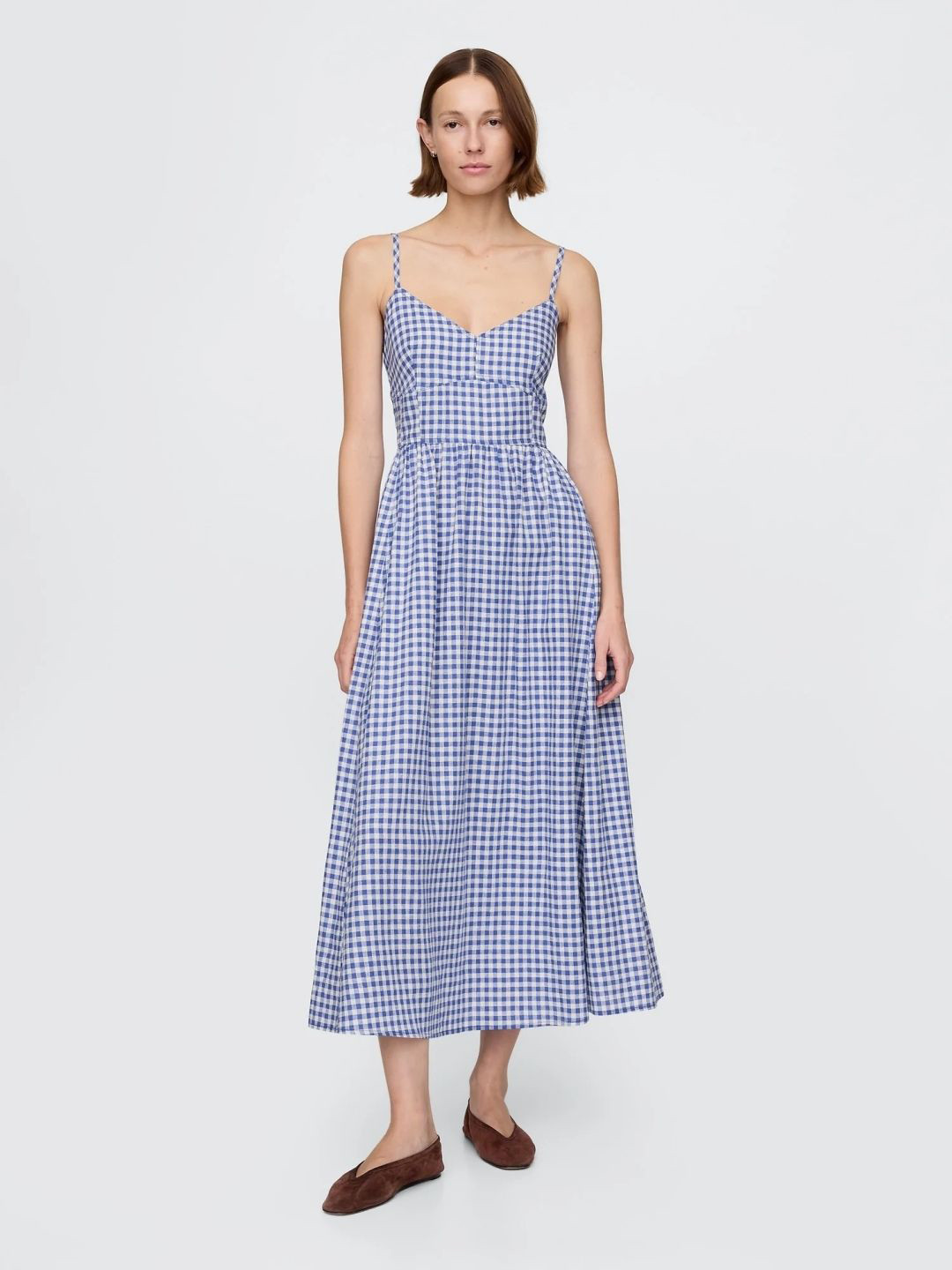 GAP Gingham Women Checked Maxi Dress