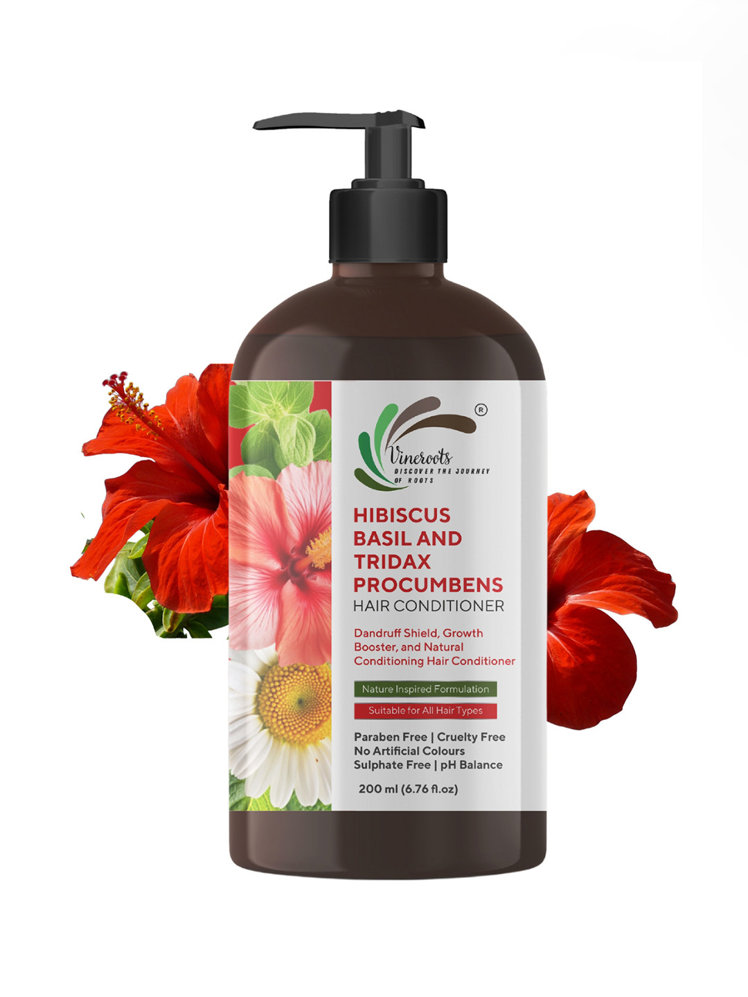 Vineroots Hibiscus Basil & Tridax Hair Conditioner - 200 ml