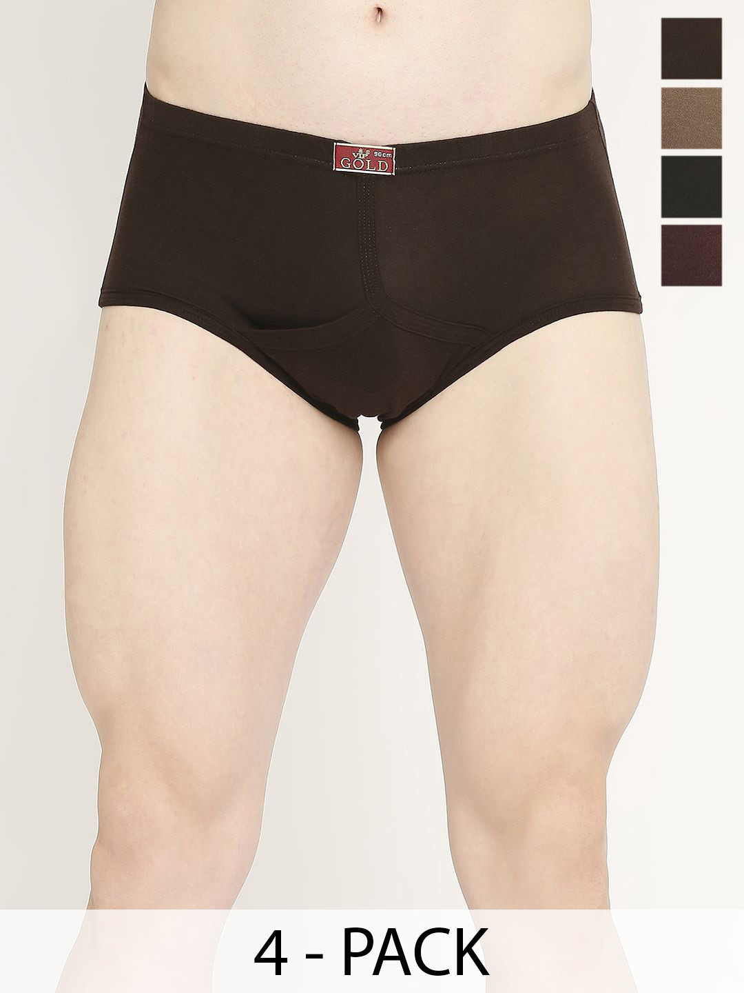 VIP Pack Of 4 Pure Cotton Briefs - VP-MI-BF-GOLDC-1P-IN-PO2-110