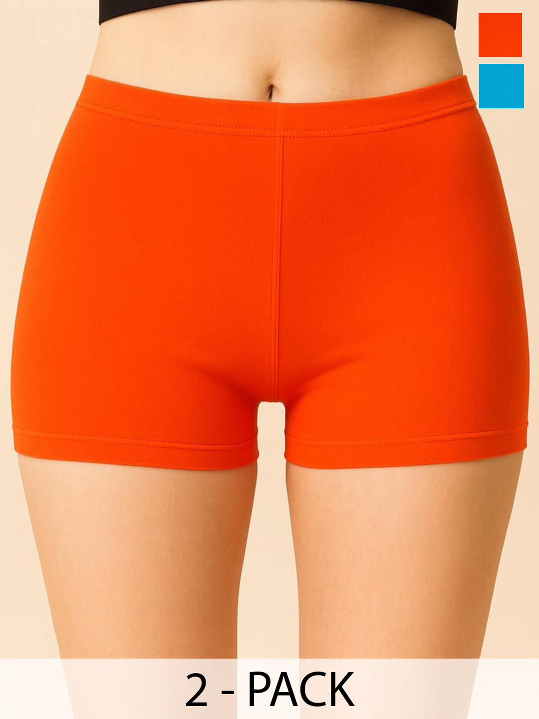 CKARFE Pack Of 2 Boy Shorts Briefs CF SBT-33 D Orange,Sky Blue XS-2-D