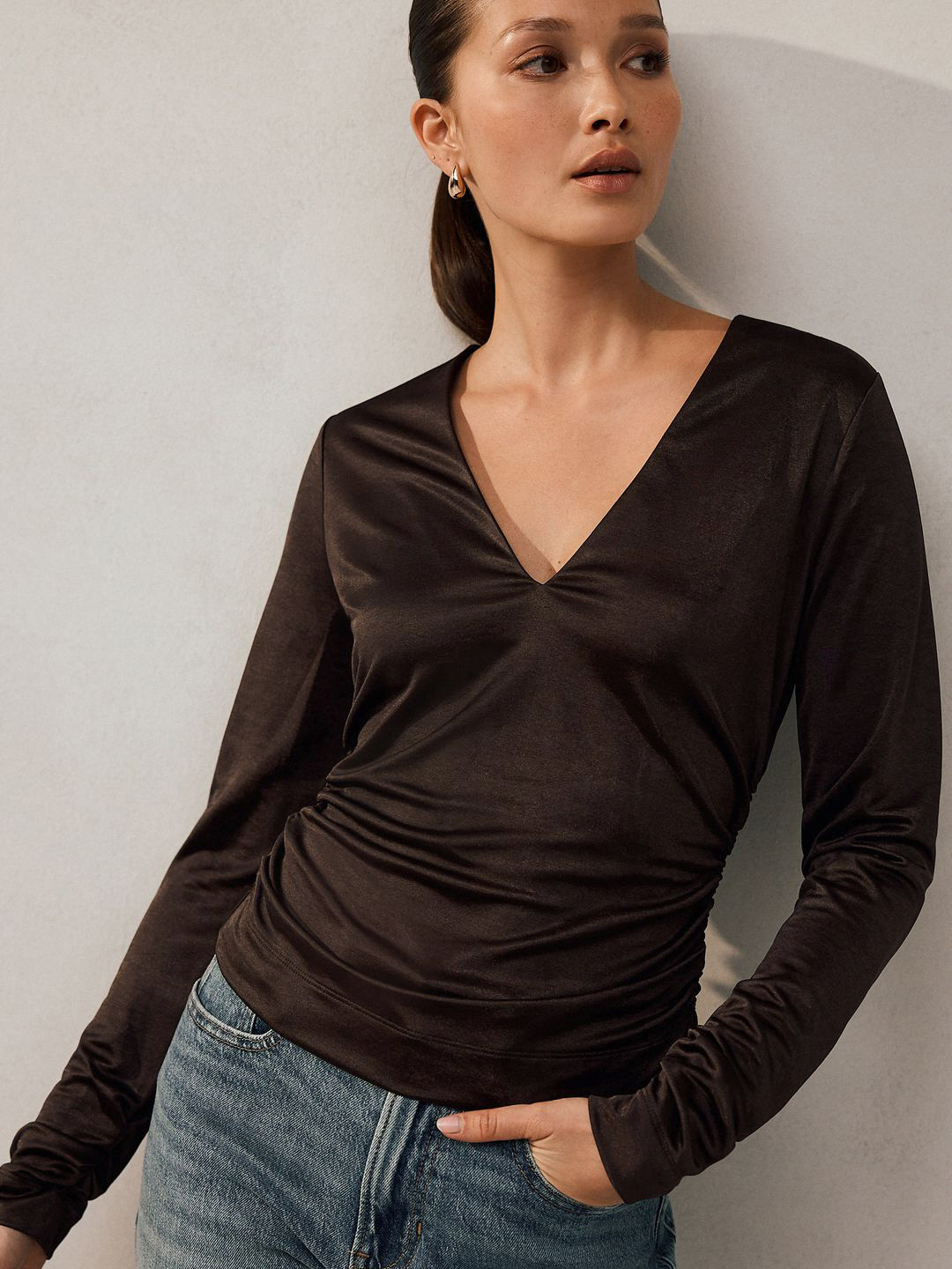 NEXT Satin Ruched Top