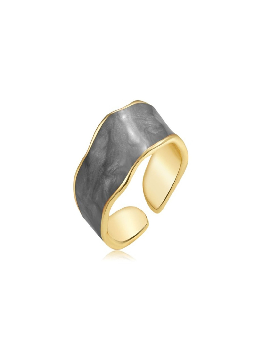 SAPRAA TRENDS Grey Korean Style Anti Tarnish Ring