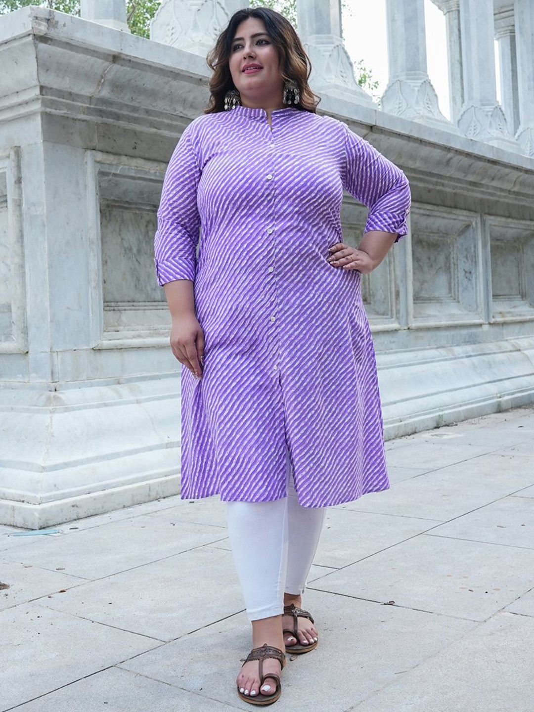 SINSINI Women Leheriya Printed Screen Print Daily A-Line Kurta