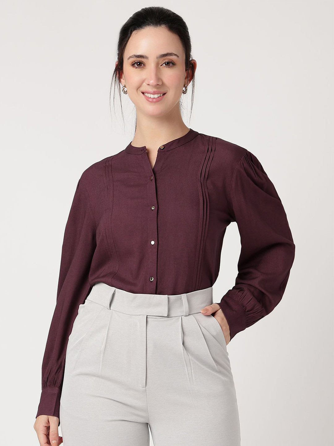 Strong And Brave Comfort Mandarin Collar Shirt