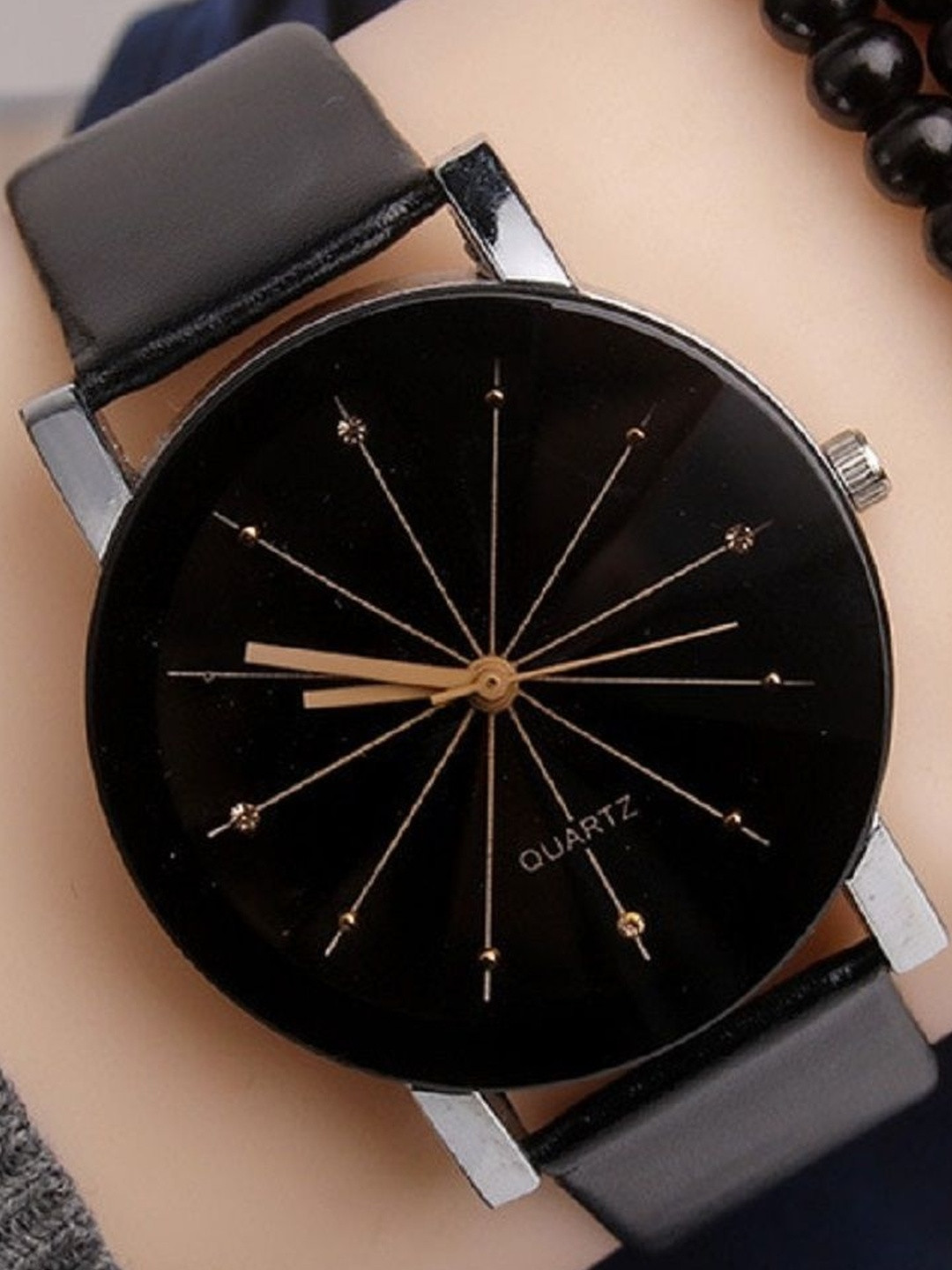 LAKSH Diamond Shape Leather Straps Analogue Watch