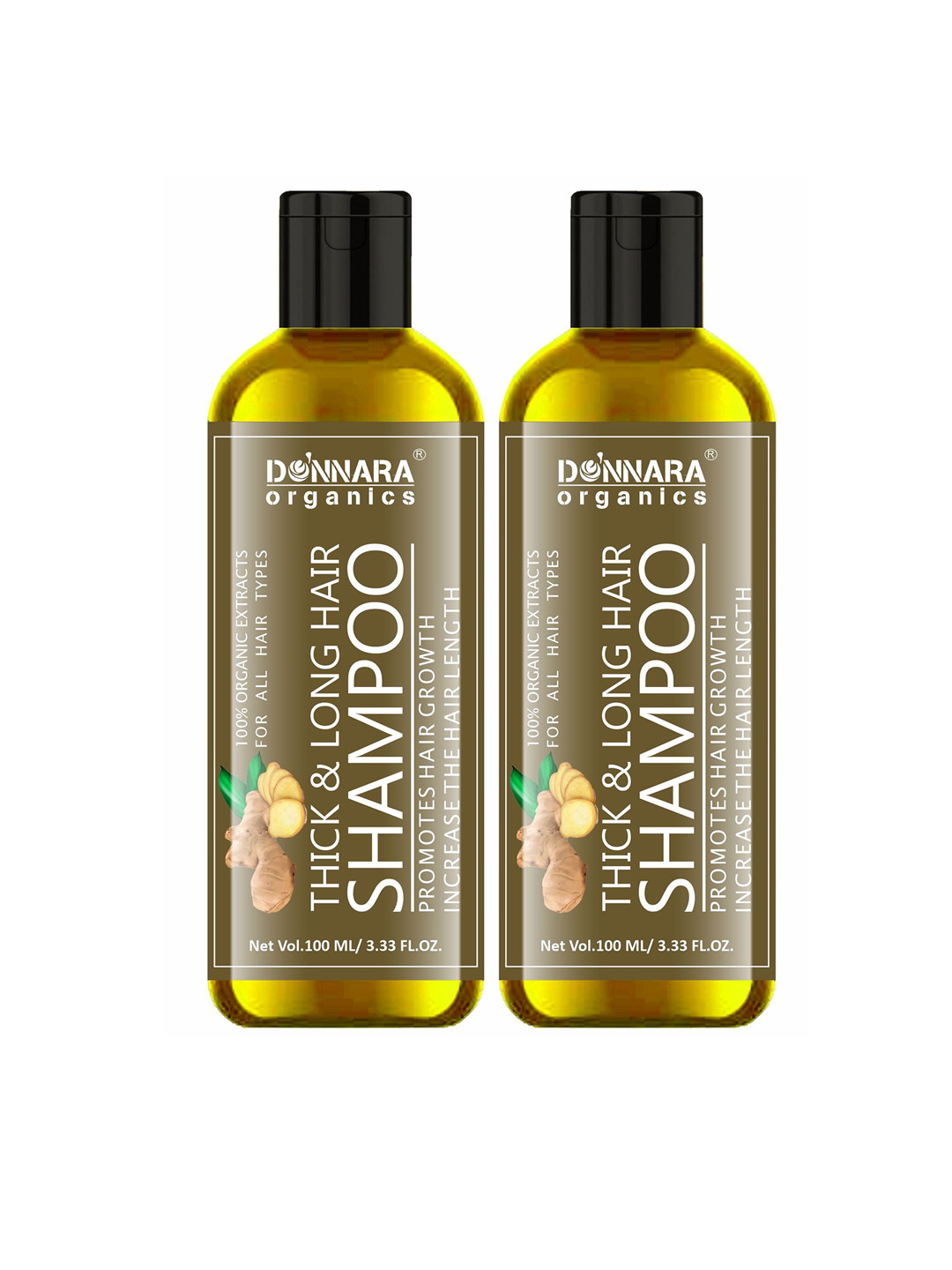 Donnara Organics Set Of 2 Thick & Long Hair Shampoo - 100 ml Each