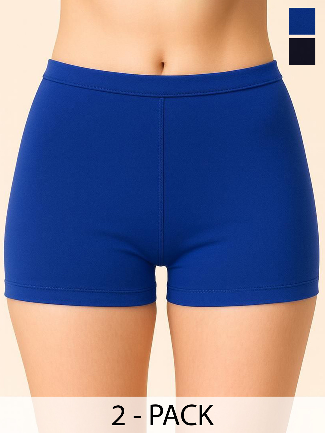 Apraa & Parma Pack of 2 Mid-Rise Antimicrobial Boyshort Briefs AP SBT-33 R Blue,Navy XS-2