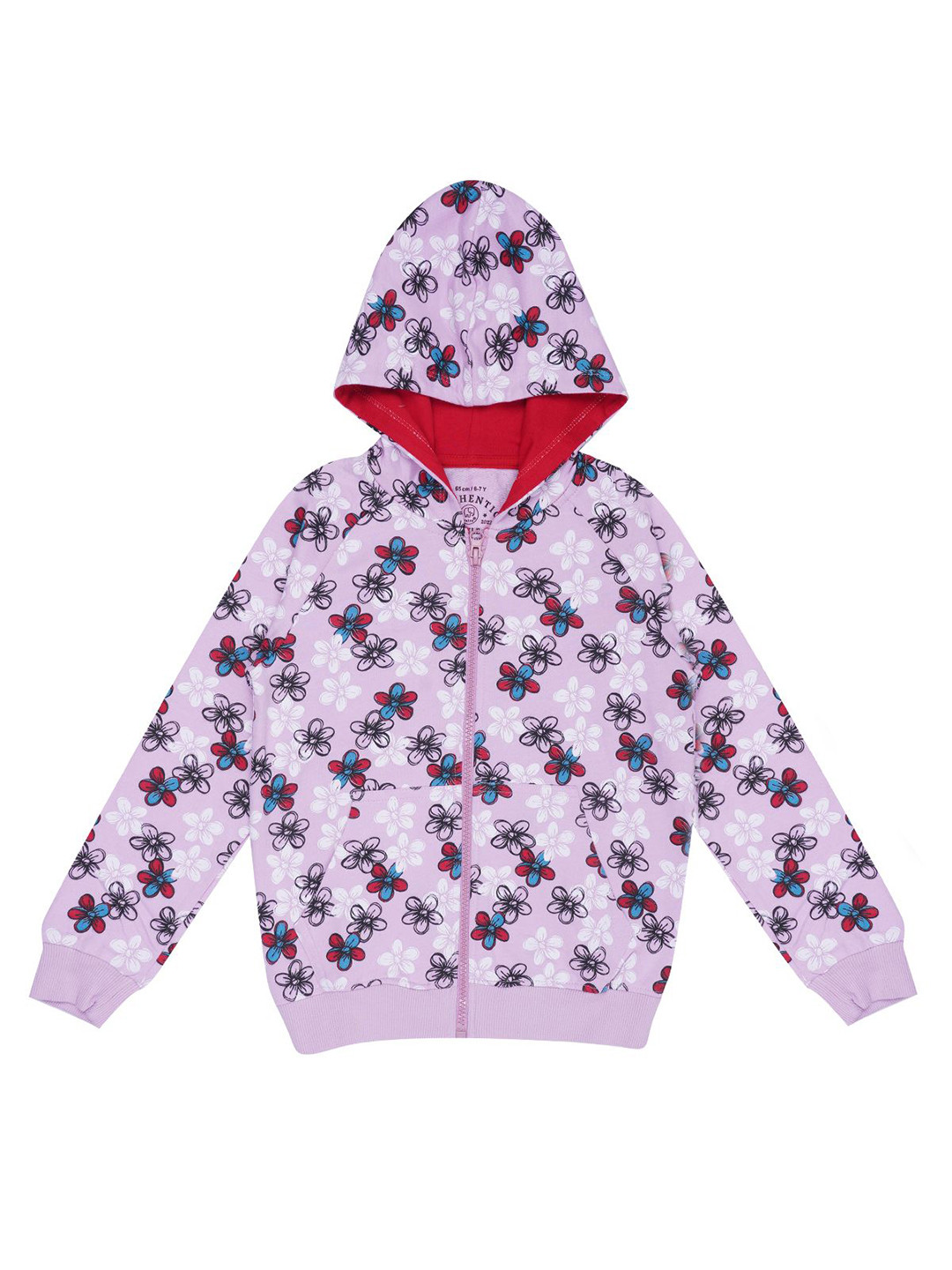 YALZZ Girls Printed Hoodie Jacket Full Sleeve Zip-Up Sweatshirt with Hood & Pockets