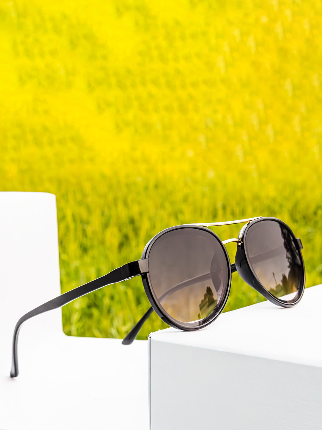 Jiebo Men UV Protected Round Sunglasses R-COSTA-112