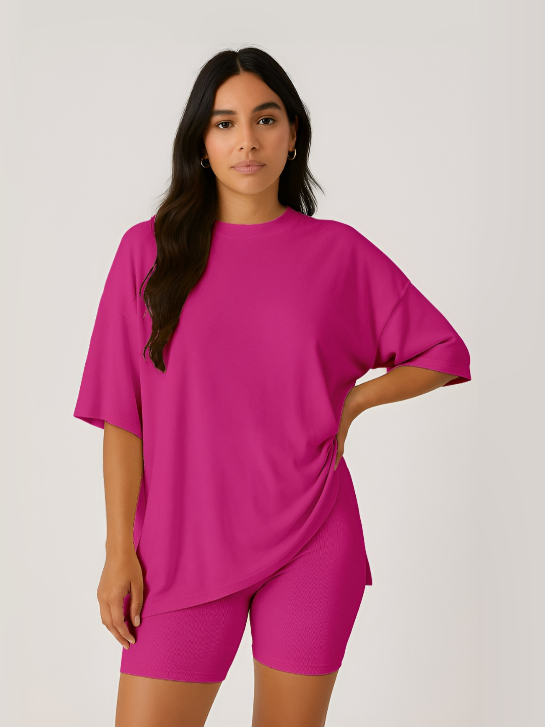Moomaya Oversized T-Shirt And Shorts Lounge Set