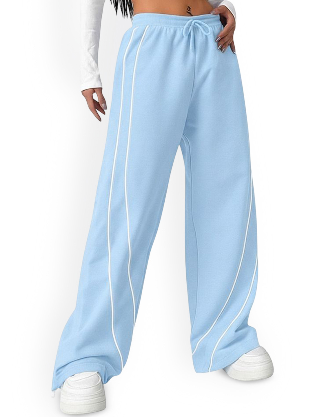 Pookiie Women Relaxed Fit Smart Wrinkle Free Cotton Parallel Trouser