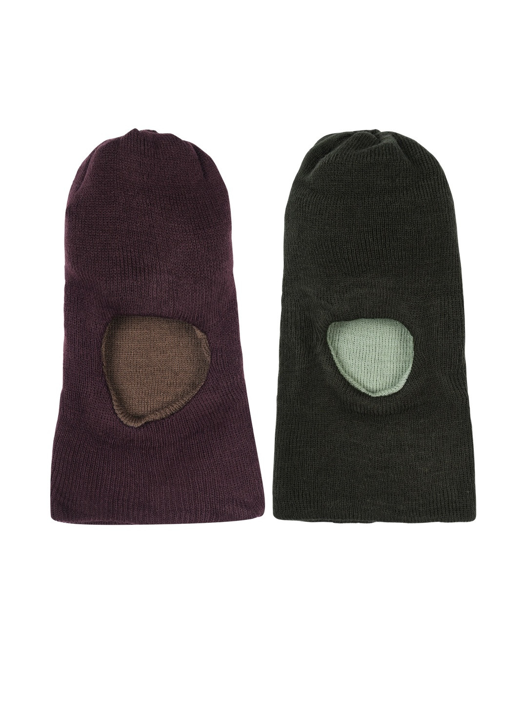 Queen Style Kids Pack of 2 Woollen Reversible Monkey Caps