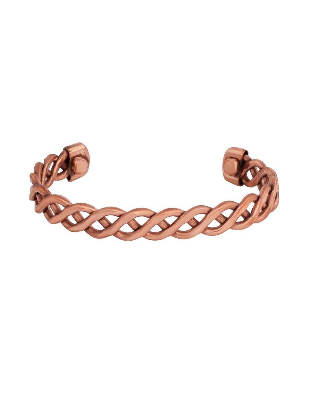 MEMOIR Unisex Inter Cross Locking Design Copper-Plated Brass Kada Bracelet