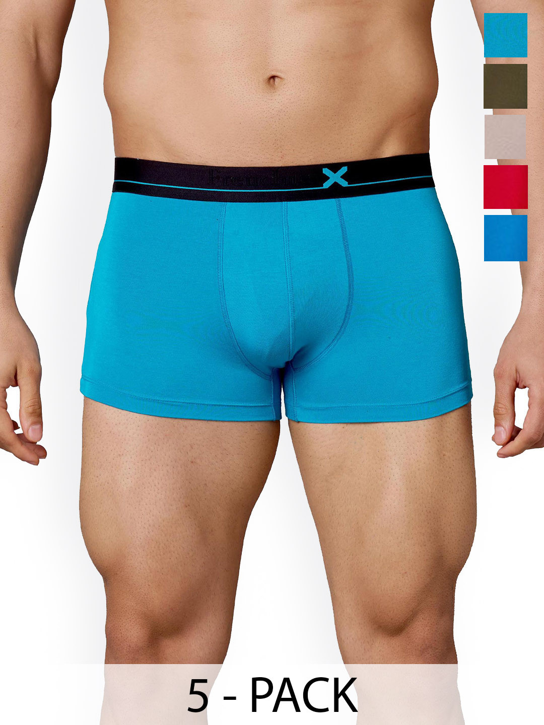 FRENCHIE Men Pack Of 6 Outer Elastic Short Trunks FR-MI-TR-LOWS-1X5-ASTD-S-PO6