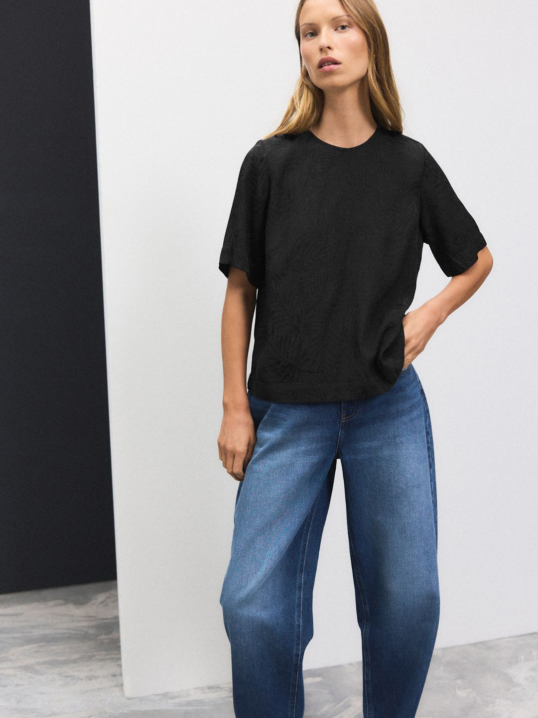 NEXT Jacquard Self Design Satin Top