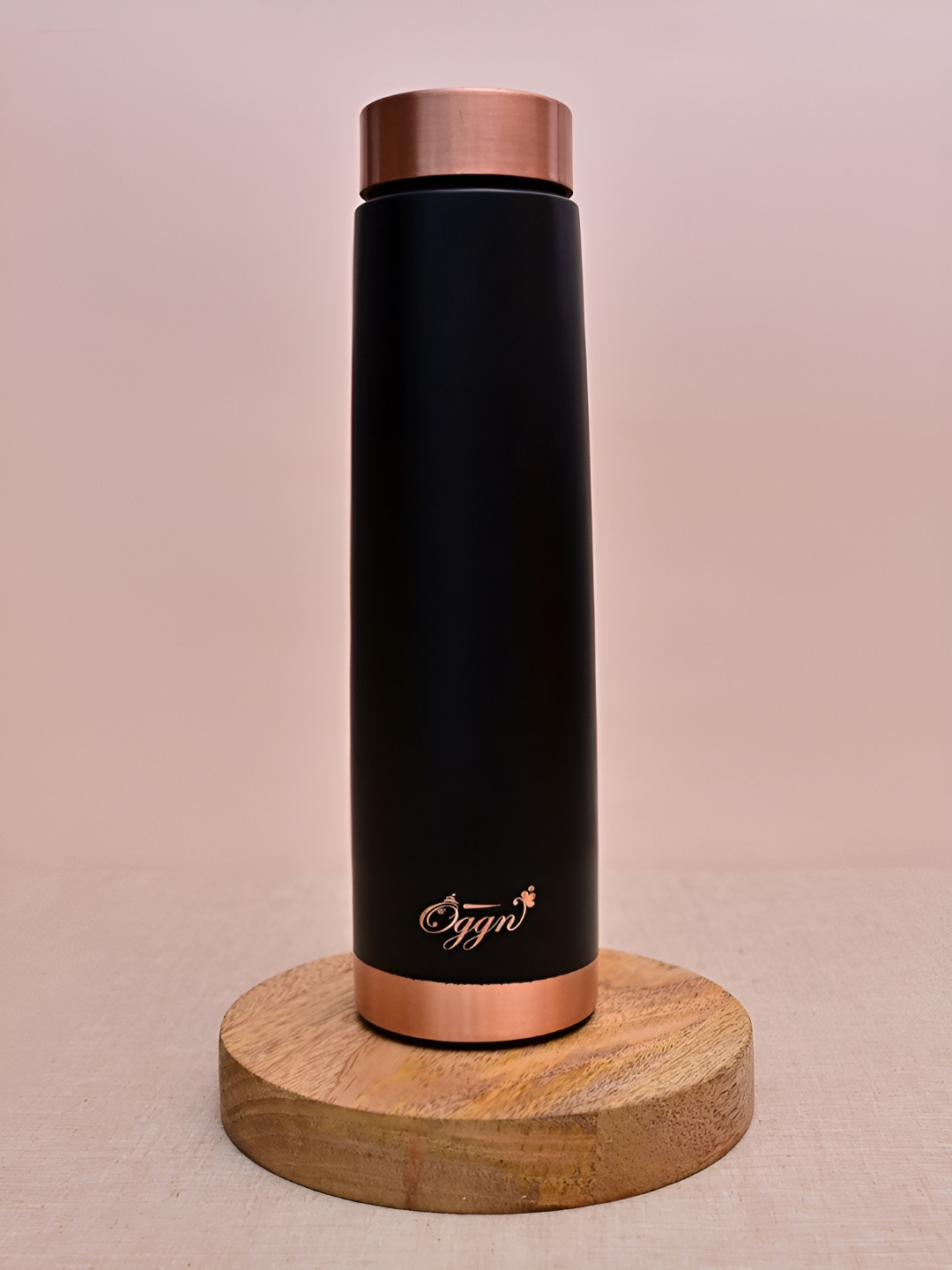 oggn  Black Matt Finish Solid Copper Water Bottle 950 ml