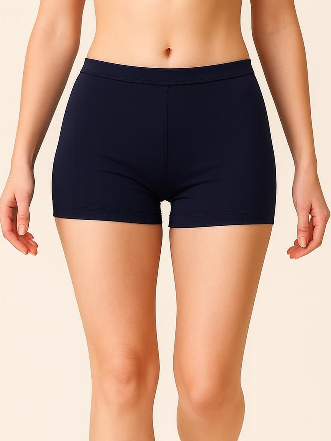 UllasPemium Women Navy Blue Cotton Blend Boy Shorts