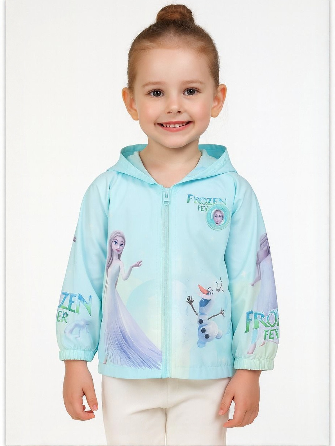 AIDAN PAUL Kids Girls Blue Taslon Water Resistant Frozen Parka Jacket