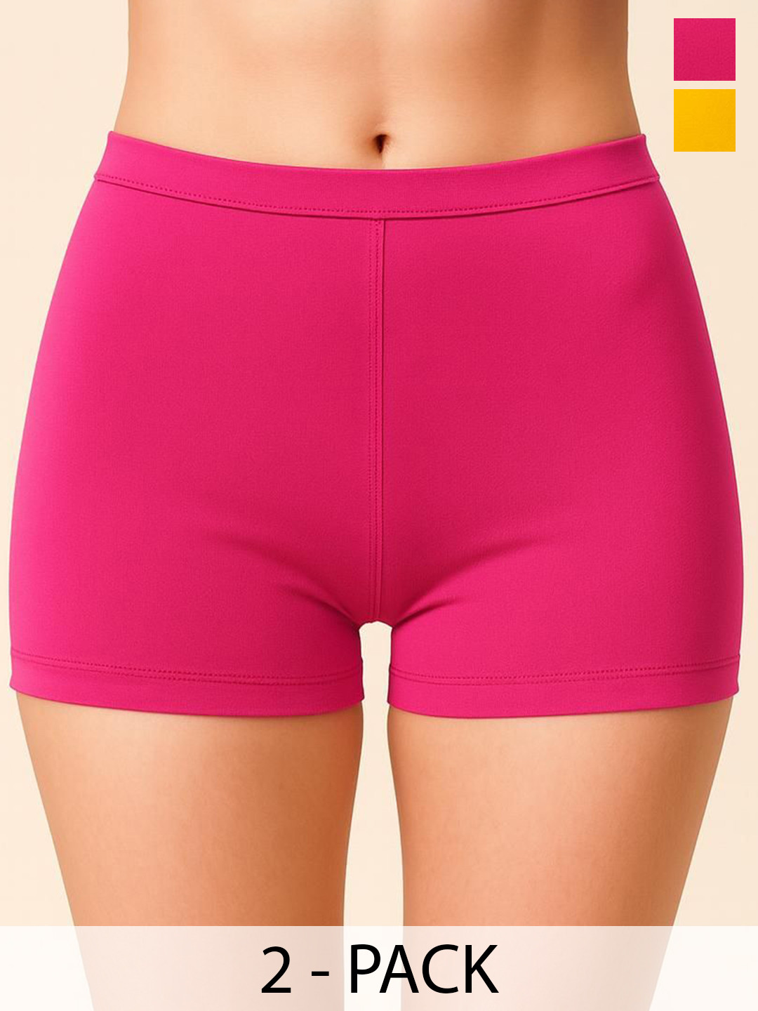 Apraa & Parma Pack Of 2 Combed Cotton Boy Shorts Briefs AP SBT-33 Rani pink,D Yellow XS-2