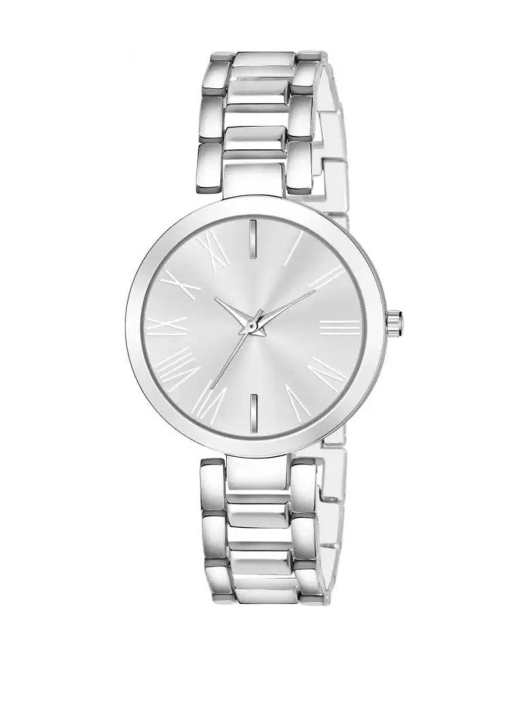 LAKSH Women Silver Dial & Stainless Steel Straps Analogue Watch