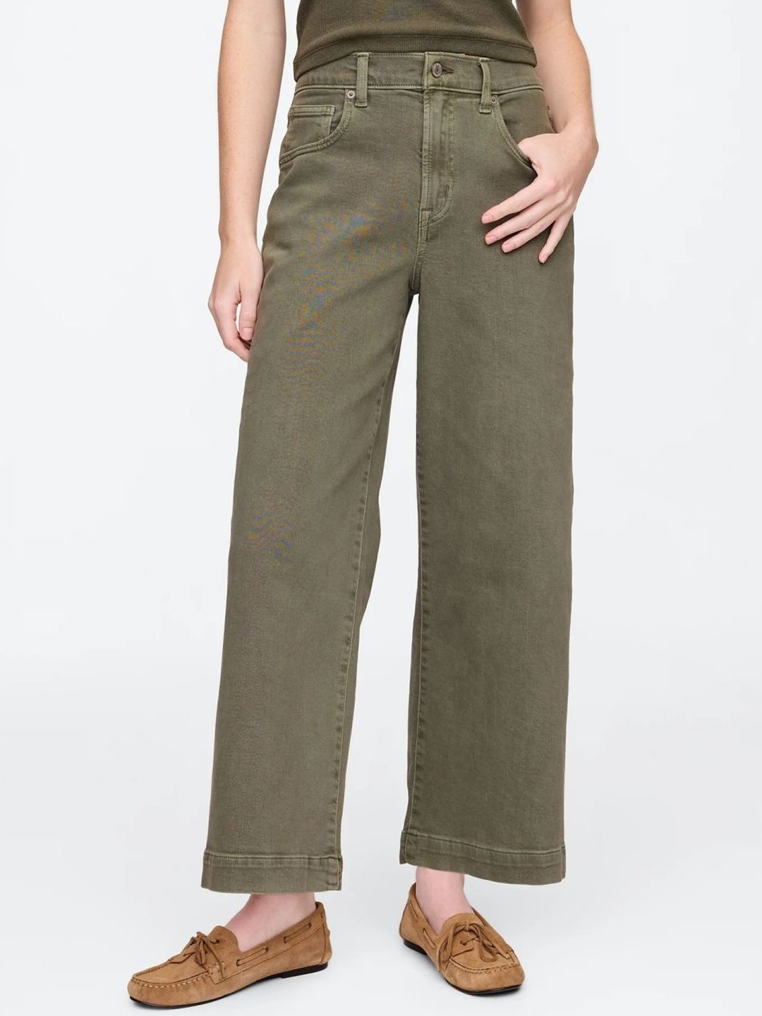 GAP Women Classic Regular Fit High-Rise Wide-Leg Jeans