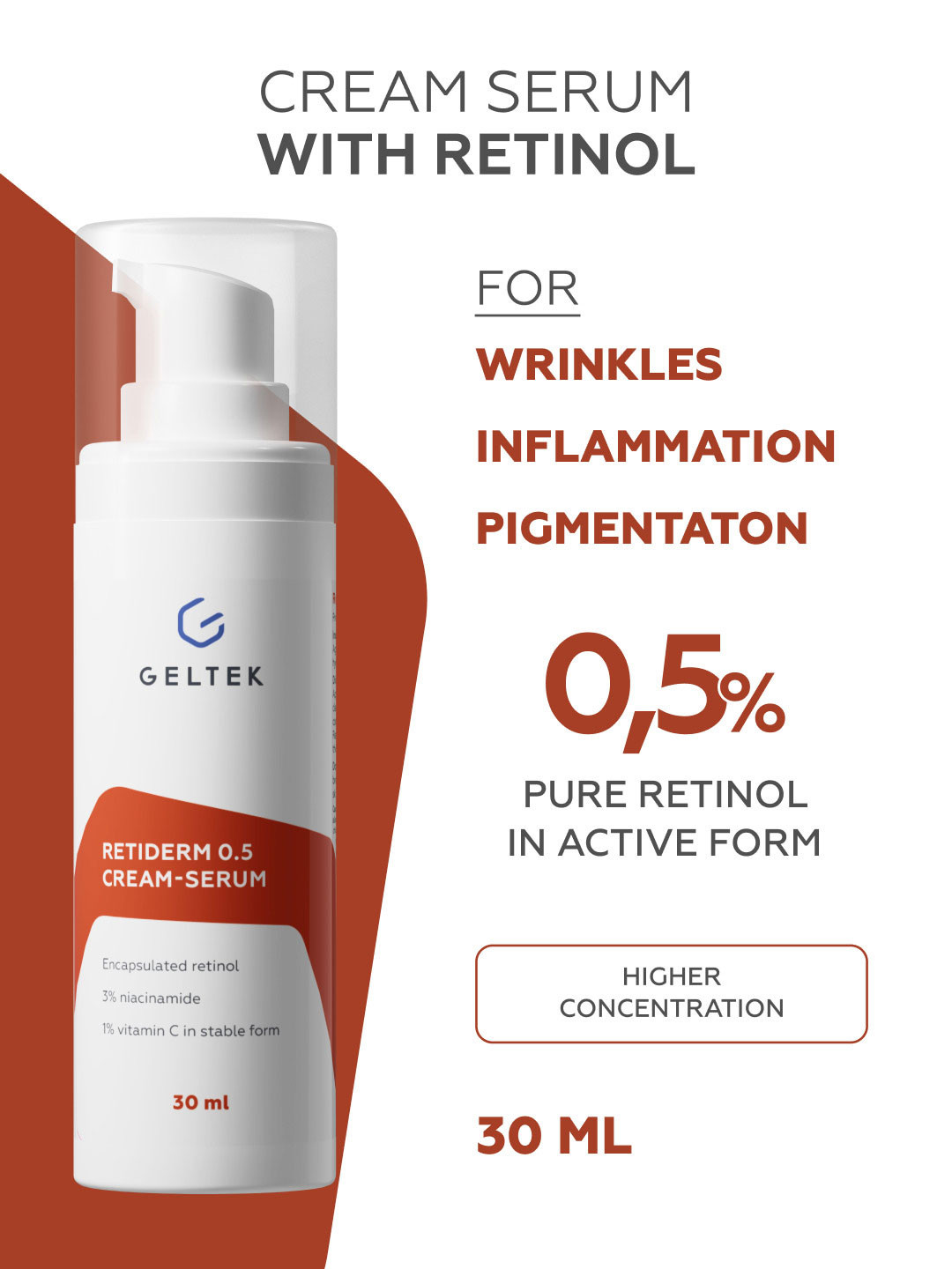 GELTEK Retiderm 0.5 Cream Serum - 30 ml