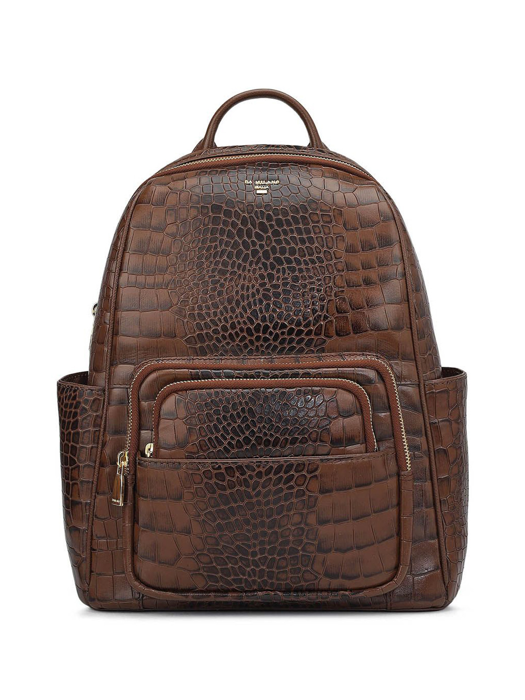 Da Milano Women Textured Ergonomic Shoulder Strap Leather Backpack