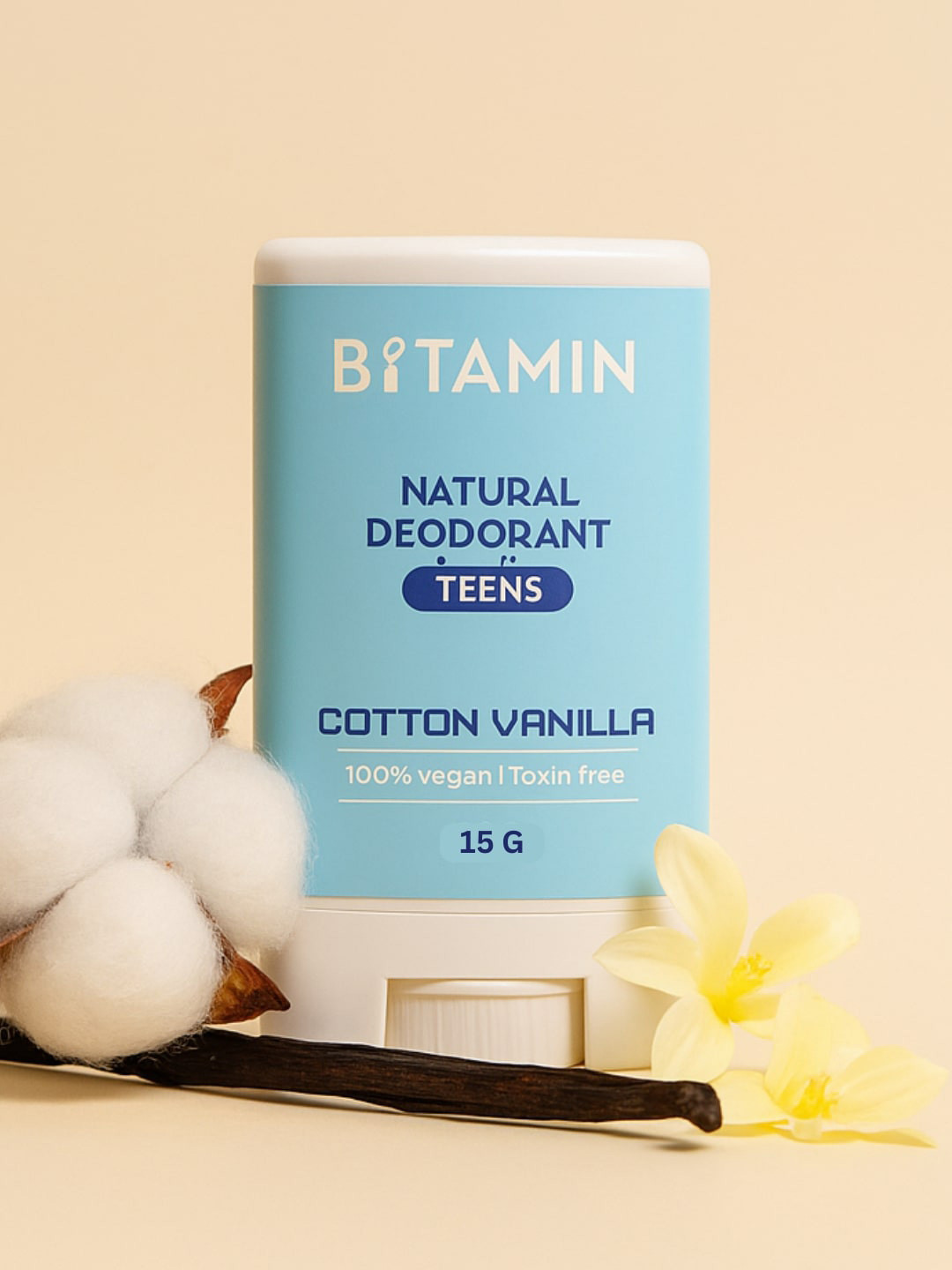 Cotton Vanilla Teen Deodorant 15g Natural Formula Soft Fragrance All Day Fresh