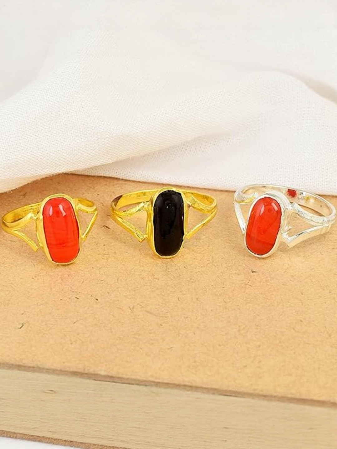 Missmister Pack of 3 Gold-Plated Finger Ring Combo