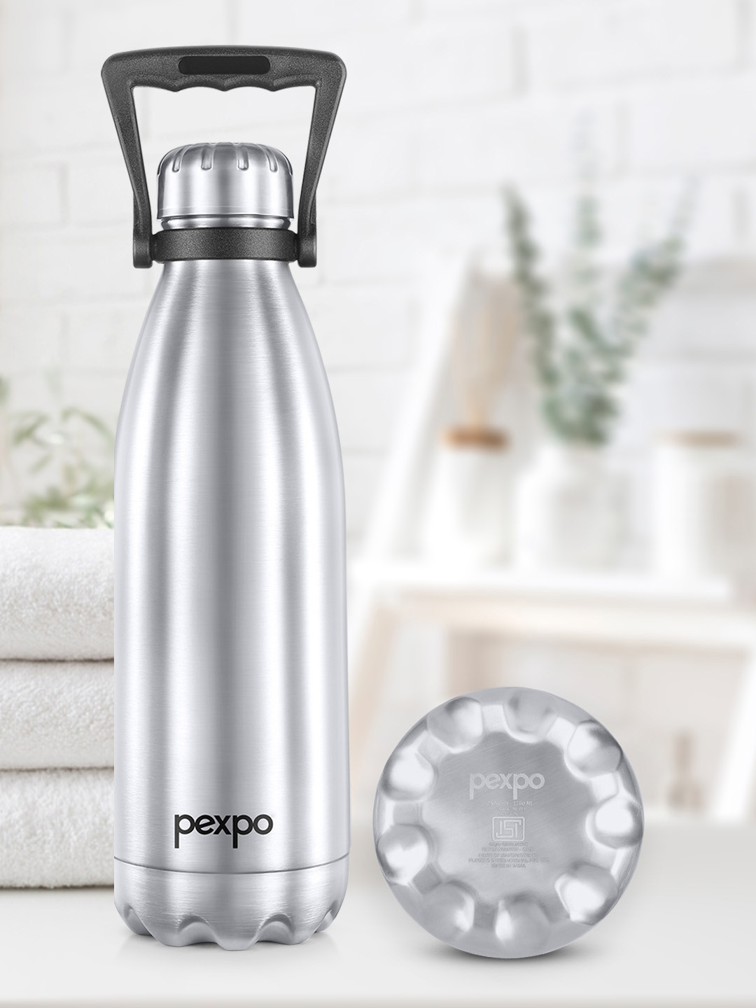 Pexpo Silver Solid Stainless Steel Double Wall Vacuum Flask - 1.5L